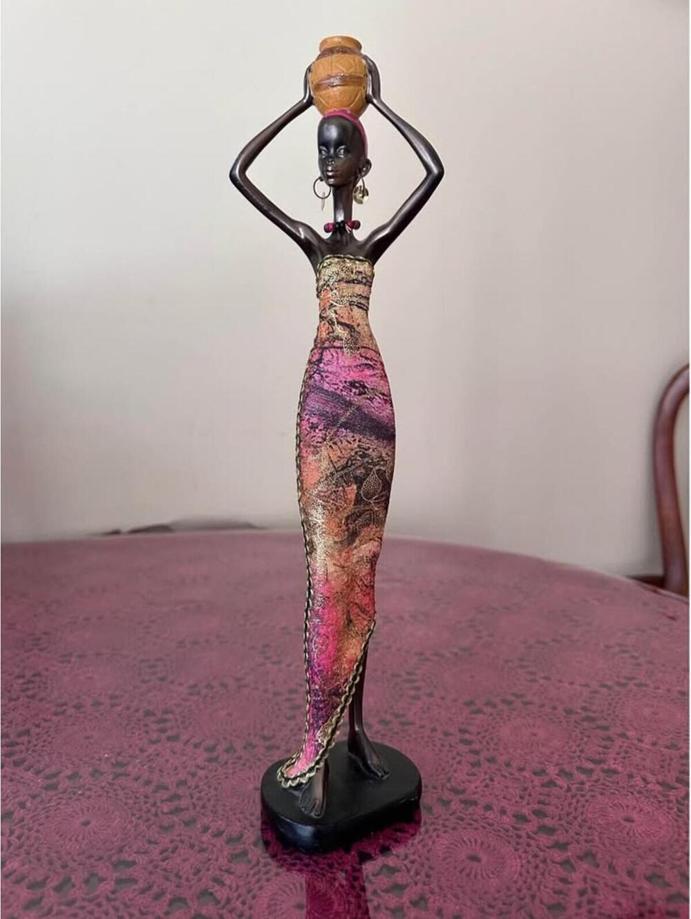 African Lady Sculpture about 15"